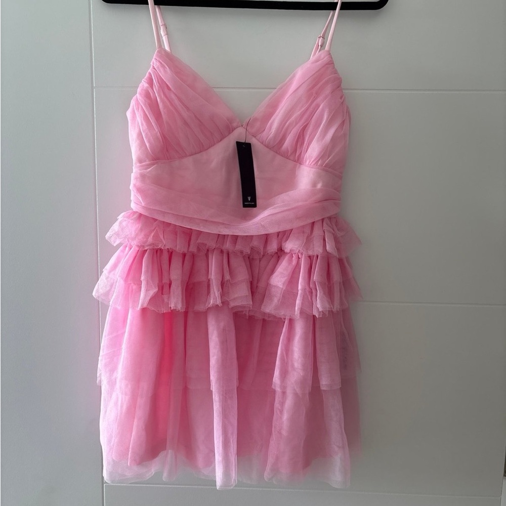 Lulu's Vibrant Pink Tulle Dress